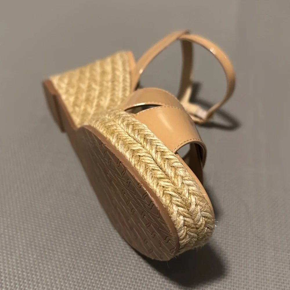 Stuart Weitzman Rosemarie Patent Leather Platform Espadrille Wedge Sandals, new - Picture 3 of 6